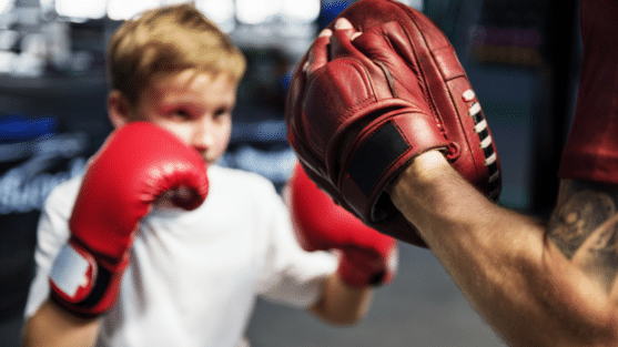 Child boxing training