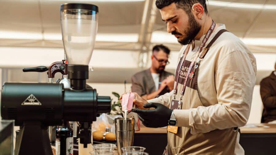 Man making coffee