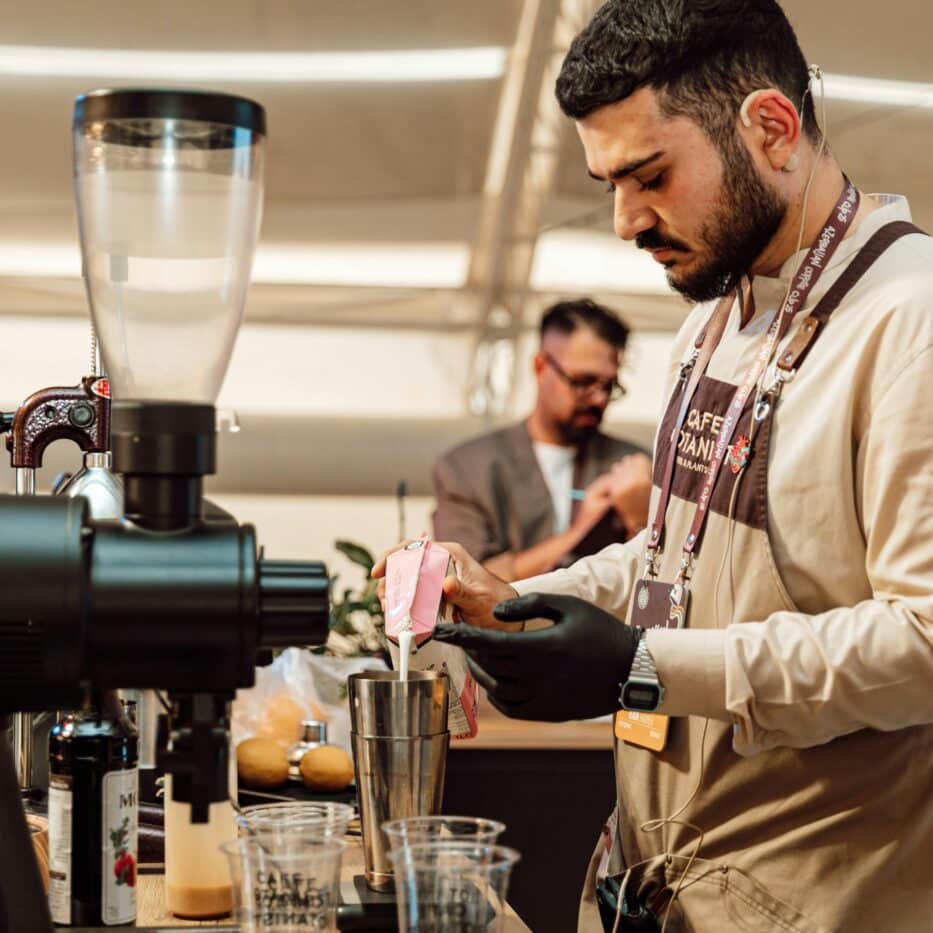 Man making coffee